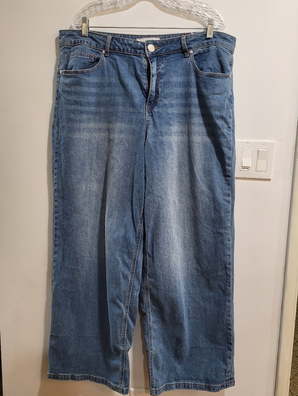 Eloquii Elements Wide Leg Jeans Size 16 Wash Denim